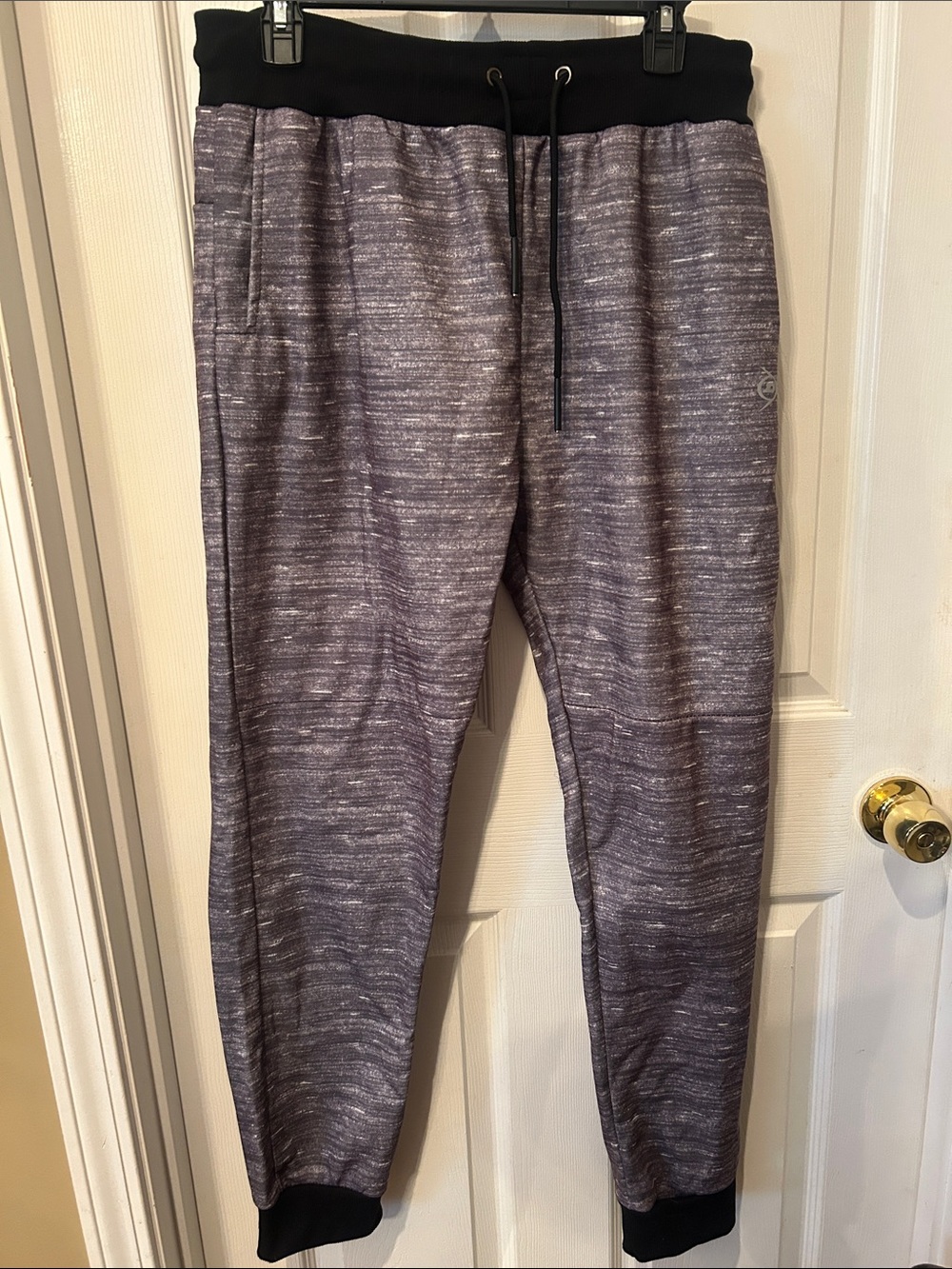 Men's Marled Charcoal Jogger Sweatpants with Black Waistband